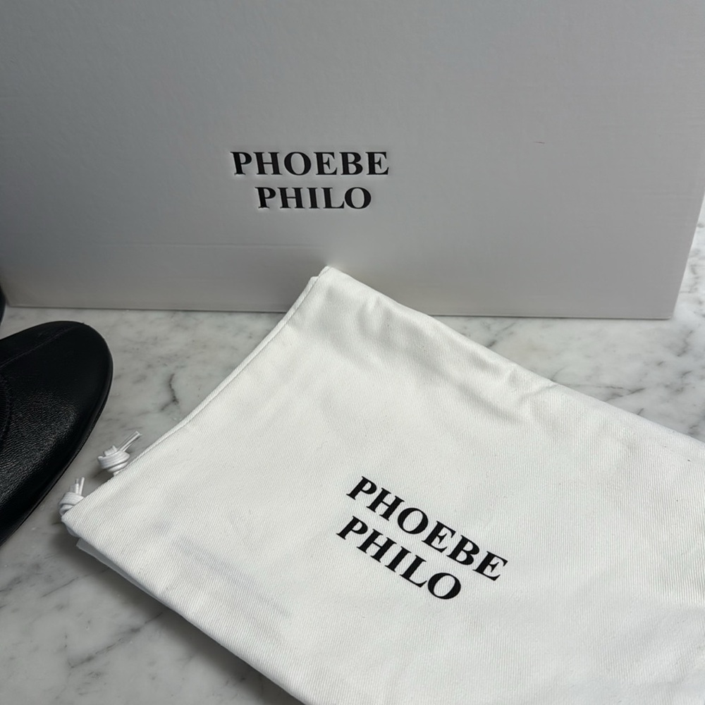 PHOEBE PHILO black leather ballet flats - Picture 9 of 9